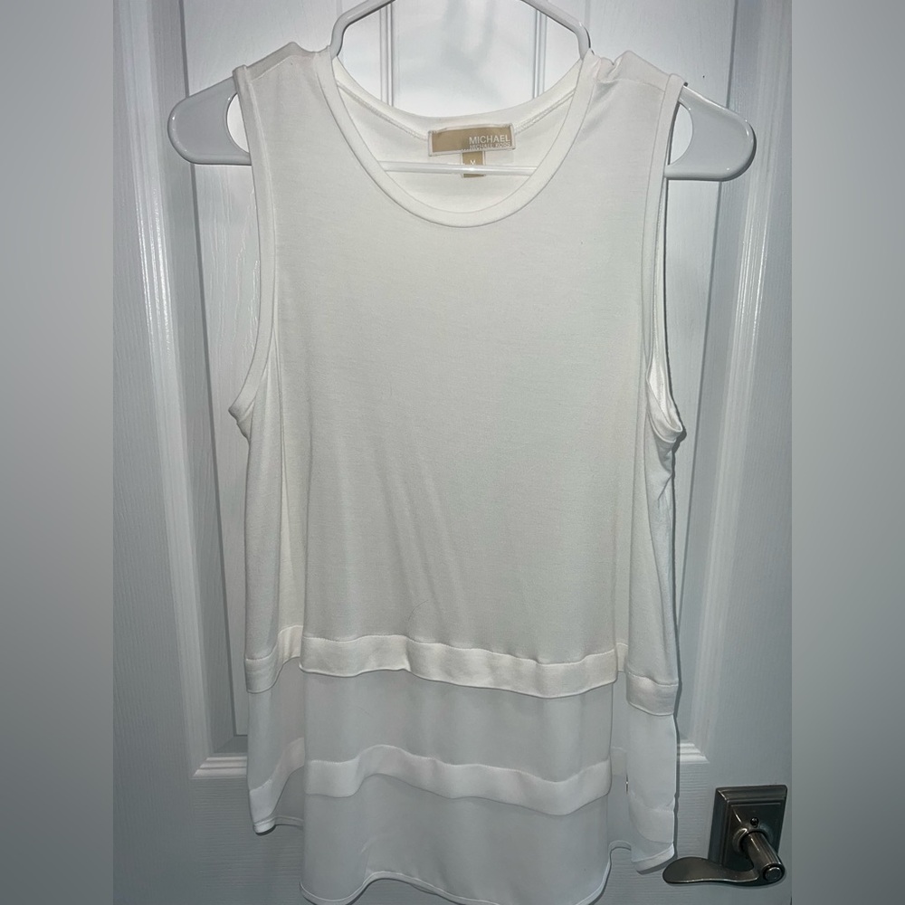 MICHAEL Michael Kors Ivory Layered Sleeveless Tank